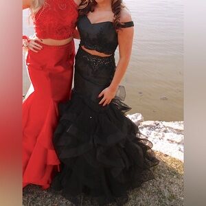 Elise Wilde Jovani Prom Formal Two Piece Black Dress